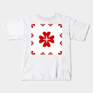 Geometric pattern vector background in red Kids T-Shirt